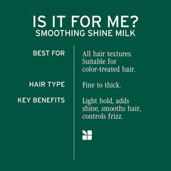 Biolage Smooth Shine Milk - Smoothing Leave-In Spray, Adds Shine, Reduces Frizz, Lightweight Hold, Styling Primer, Vegan & Paraben-Free