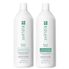 Biolage Scalp Sync Clarifying Shampoo & Universal Conditioner Set - Removes Residue, Buildup & Excess Oil, Paraben & Silicone-Free, For Oily Hair & Scalp, Vegan, 33.8 Fl Oz