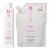 Biolage Color Last Shampoo and Refill Shampoo Set - Protects & Preserves Color Treated Hair, Adds Shine, With Soybean Oil & Stearic Acid, Paraben & Mineral Oil-Free