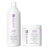 Biolage Hydra Source Shampoo & Conditioning Balm Set - Deeply Hydrates & Moisturizes Dry Hair, Infused with Fermented Aloe & Micro-Filtered Hyaluronic Acid, Vegan & Paraben-Free