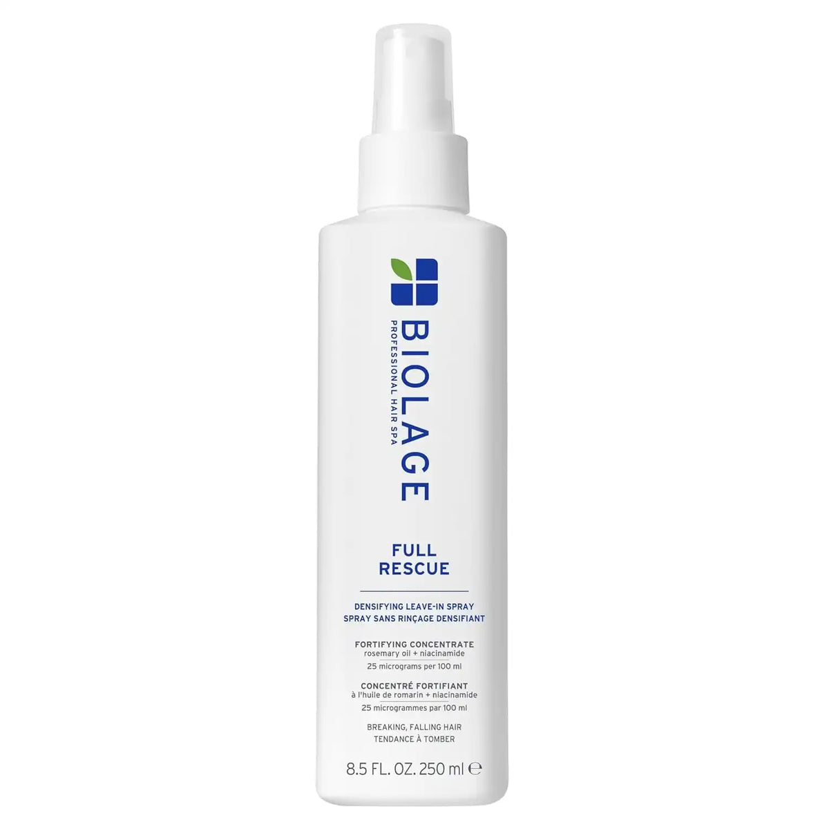 Biolage Full Rescue Densifying Leave-In Spray - Instantly Fuller-Looking Hair, Controls Flyaways, Detangles for Easy Styling, Rosemary Oil & Niacinamide, Vegan & Cruelty-Free, 8.5 Fl Oz