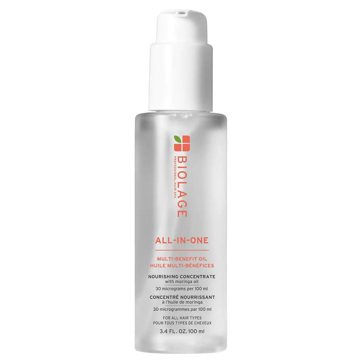 Biolage All-In-One Multi-Benefit Styling Oil - Detangles, Nourishes & Smoothes, For All Hair Types, With Moringa Oil, Vegan