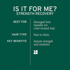 Biolage Strength Recovery Deep Treatment - Instantly Nourishes & Protects, Fortifies Strands, Reduces Breakage, With Olive Squalane & Proteins, Vegan, Paraben-Free
