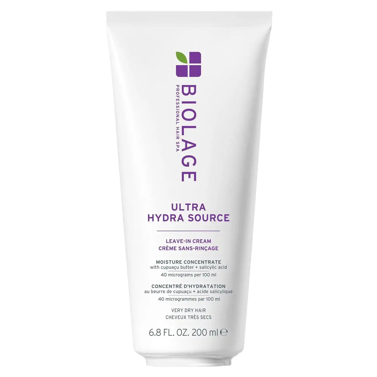 Biolage Ultra Hydra Source Leave-In Cream - Moisturizes & Controls Frizz, For Very Dry, Thick, Hair, Infused with Micro-dosed with Cupuaçu Butter & Salicylic Acid