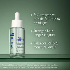 Biolage Full Rescue Invigorating Serum - for Stronger Hair, Longer Lengths in 4 weeks*, Balances Scalp & Fortifies Strands at the Root, Rosemary Oil & Niacinamide, Vegan & Paraben-Free, 1.6 Fl Oz