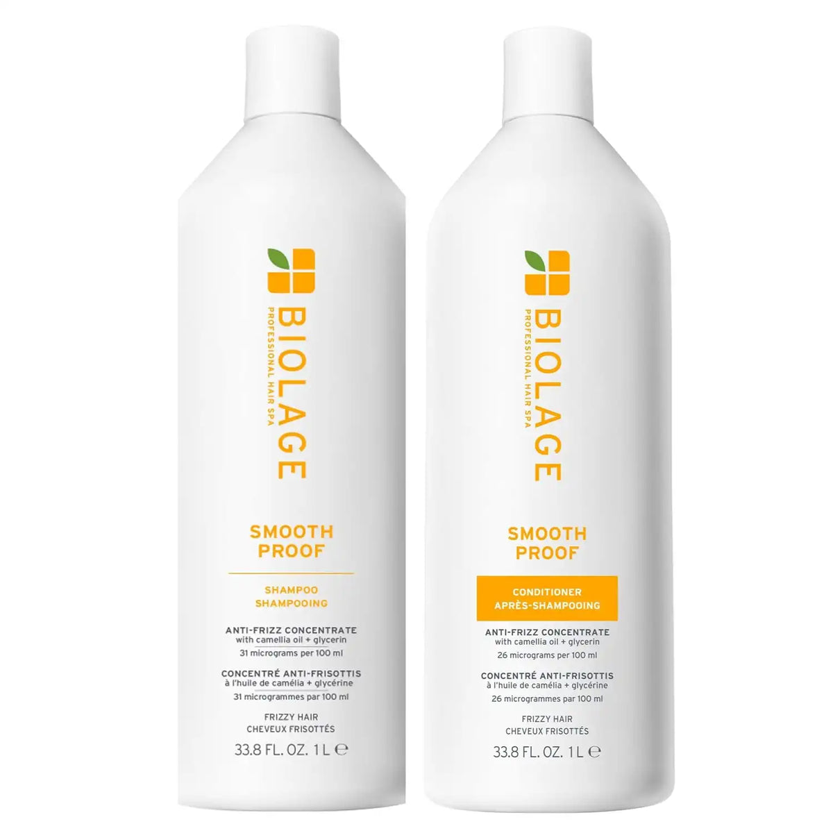 Biolage Smooth Proof Shampoo & Conditioner Set - For All Frizzy Hair Types, Cleanses, Smooths & Controls Frizz, Hydrates and Adds Shine, Paraben & Silicone-Free